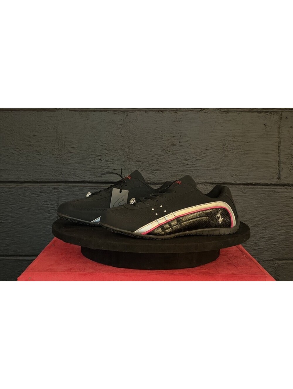 Baby Phat Tempo Foil Black Pink Deadstock Y2K Boutique Women 9.5 NWHB Rare Cond.